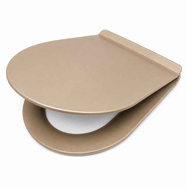 Wc sedátko s pozvolným sklápěním v2 zlaté, kovové panty, odnímatelné