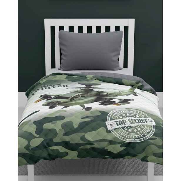 Detexpol Přehoz na postel Army vrtulník Polyester, 170/210 cm (DL-555923)