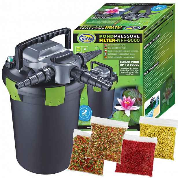 Aqua Nova Samočistící tlakový filtr NFF-9000 11W Uv do očka+Bonus