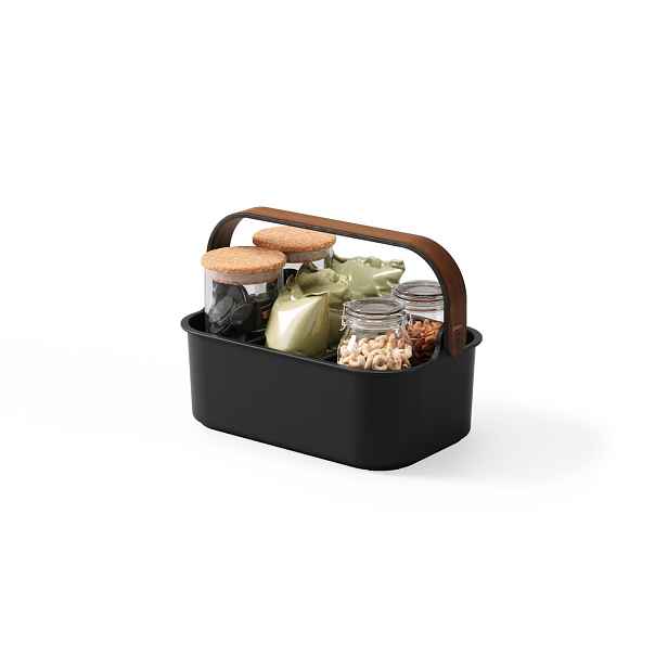 Stohovatelný organizér 28x18 cm Umbra BELLWOOD - černý/ořechový