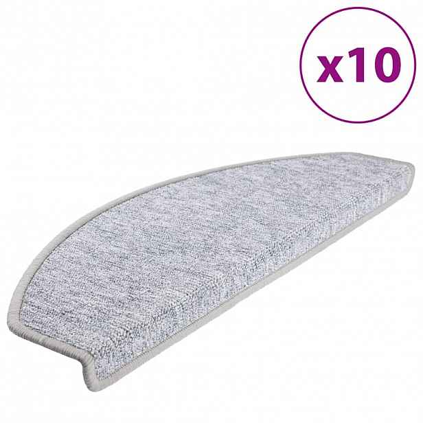 vidaXL Rohožky na schody 10 ks 65 x 24 x 4 cm Světle šedá