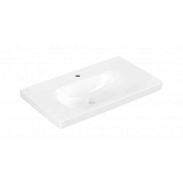 Villeroy & Boch Skyla - Umyvadlo 80x46 cm, bez přepadu, otvor pro baterii, alpská bílá 5A518101