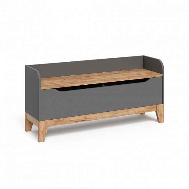 VitaliSpa KOMODA NA HRAČKY Malia Grey/Artisan 107.2 x 50 cm se sedadlem