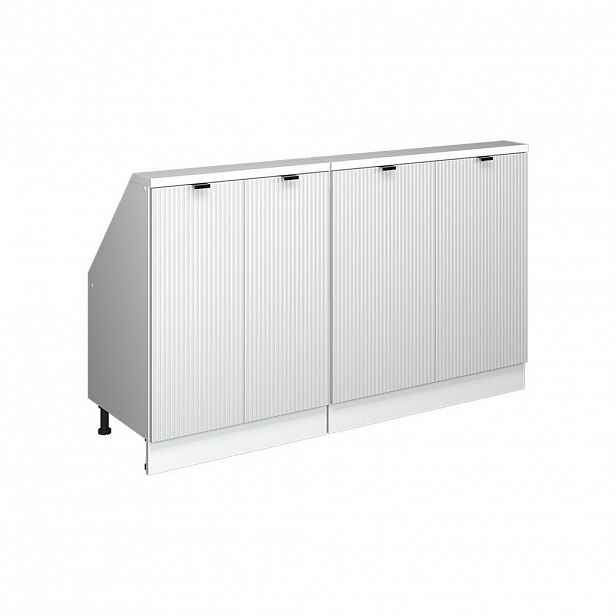 Vicco KUCHYŇSKÁ SKŘÍŇKA POD ŠIKMOU STŘECHU R-Line Bílé zvlnění 140 cm Sada 2 kusů