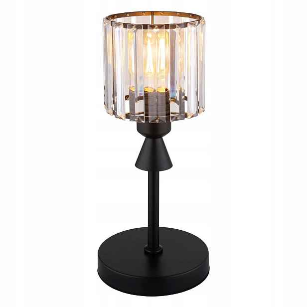 Černá stolní lampa Jordana s průhledným stínítkem pro kancelář Globo