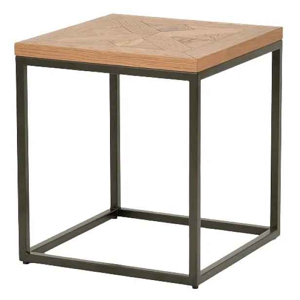 LivinHill Odkládací stolek Indus 45 cm z masivu dub přírodní/grafit