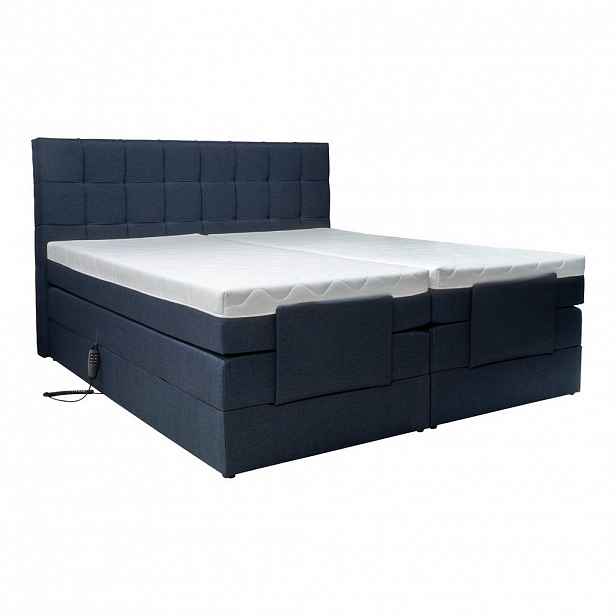 Moderano BOXSPRINGOVÁ POSTEL, 180/200 cm, textil, modrá - Postele boxspring - 001933001301