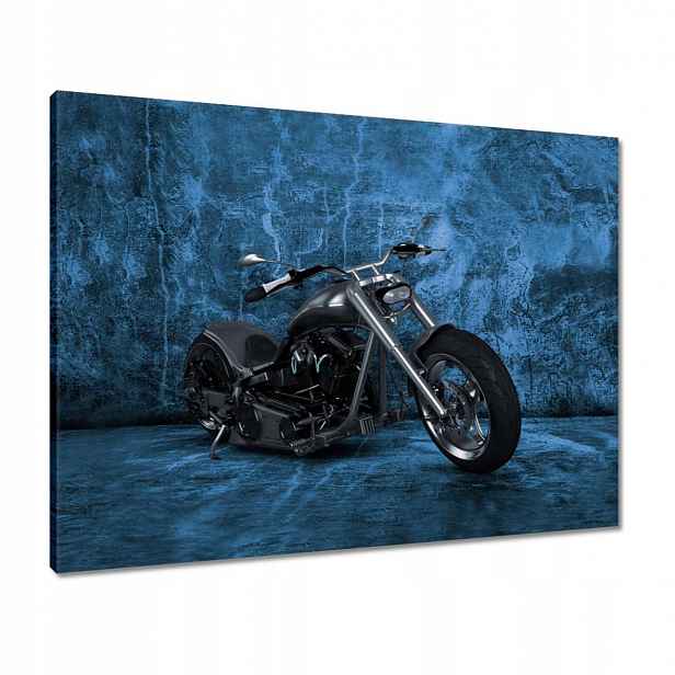 Obrazy 80x60 Modrá stěna Motocykl