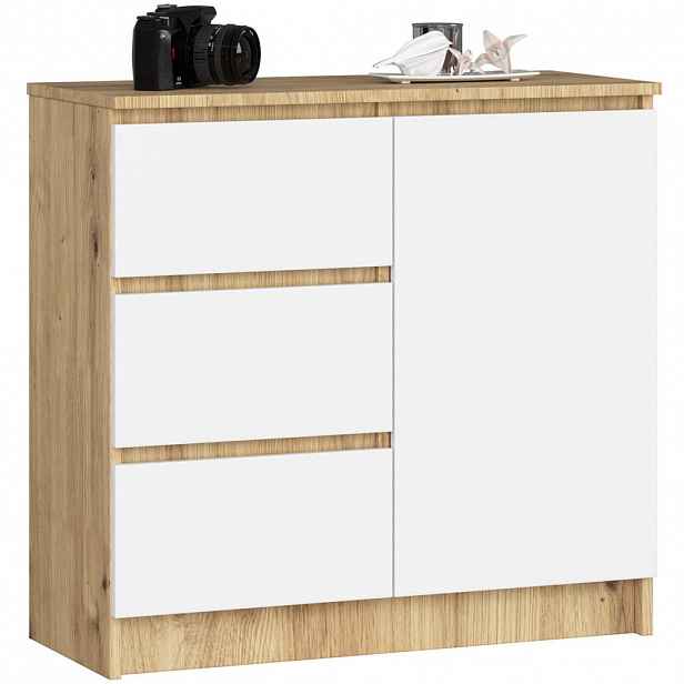 RAUMHIRSCH FURNITURE KOMODA dub Artisan, bílá 77/80/35
