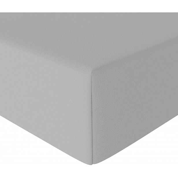 2 x Prostěradlo s gumou Mikrovlákno 190x90x30 cm Světle šedé