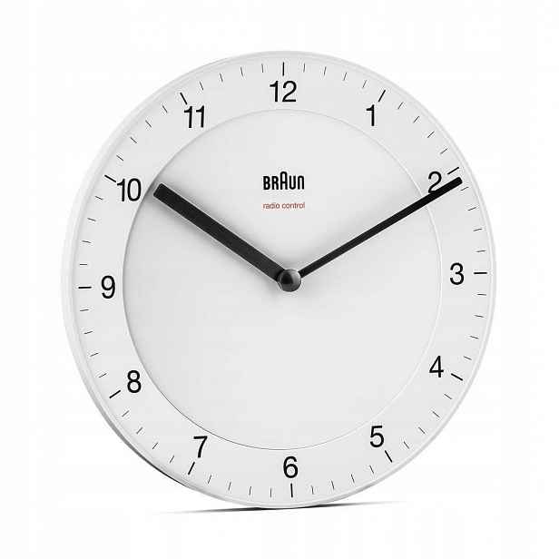 Bílé Klasické Rádiem Řízené Hodiny Braun BC06W-RC Dcf