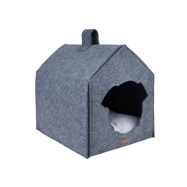 Boudička pro psy HYAGGO 2v1 šedá 33x42x42 cm