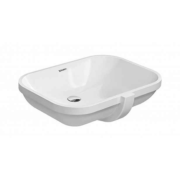 Duravit D-Code - Umyvadlo zápustné 56x40 cm, s přepadem, bez otvoru pro baterii, bílá 0338560000