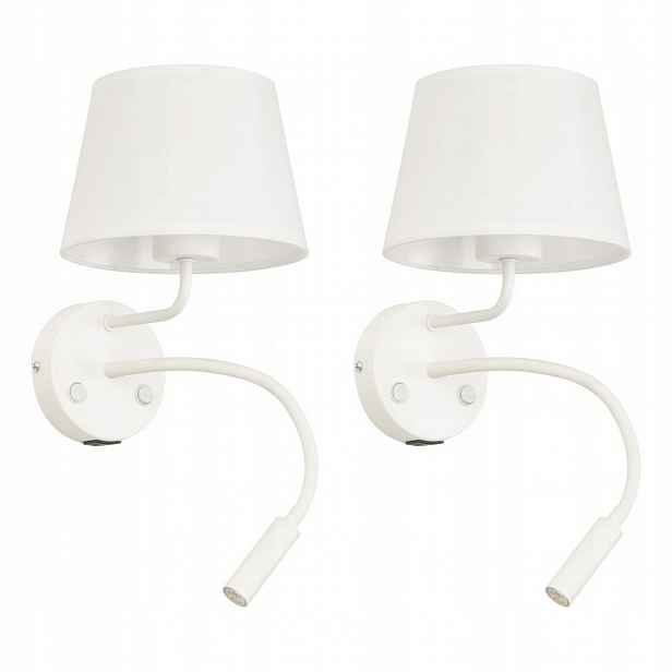 Tk Lighting Sada 2x Lampa Nástěnné Svítidlo Bílé 2 zdroje E27 Pohyblivé světlo
