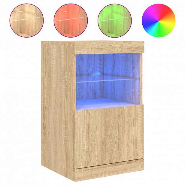 vidaXL Příborník s LED osvětlením dub sonoma 41 x 37 x 67 cm