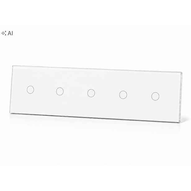 Dotykový Spínač Světla 1+1+1+1+1 Sklo 5 Tlačítek Led Skleněný Vypínač