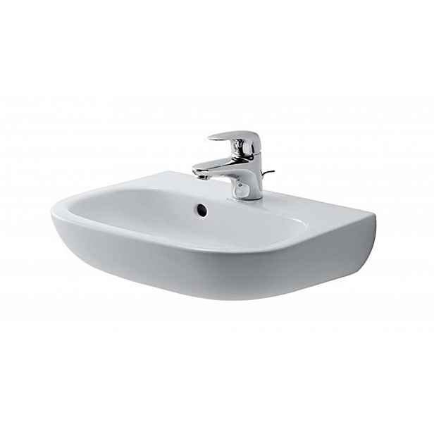 Duravit D-Code - Umývátko 45x34 cm, s přepadem, s otvorem pro baterii, bílá 07054500002
