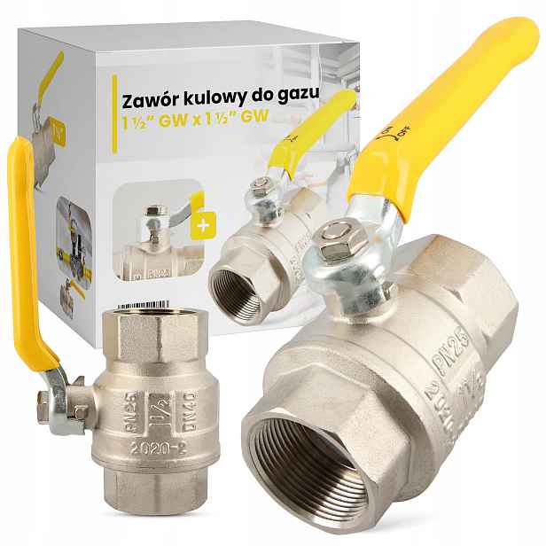 Kulový Kohout Mosazný kohout na plyn s rukojetí DN40 1 1/2 Qy