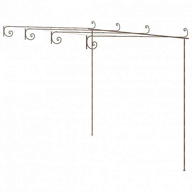 vidaXL Zahradní pergola hnědá s patinou 4 x 3 x 2,5 m železná