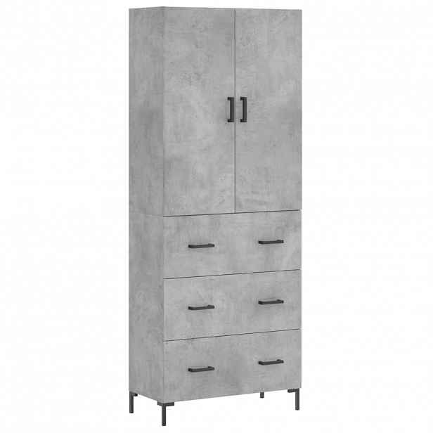 vidaXL Skříň highboard betonově šedá 69,5x34x180 cm kompozitní dřevo
