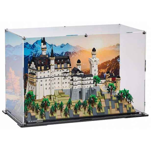 Vitrína s pozadím Blacked Brick pro Lego 21063 Architecture Neuschwanstein