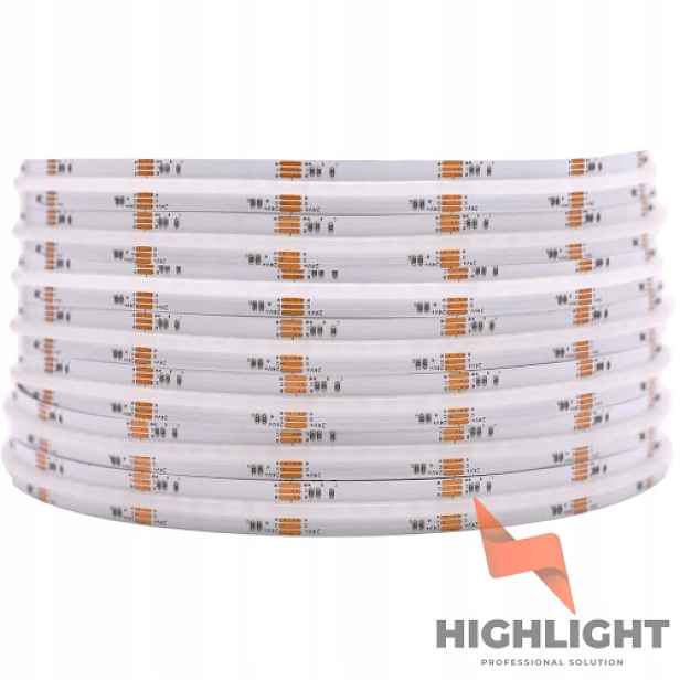 5 m Led pásek Cob Rgb+cct 2700K-6500K vodotěsný 24V 16W 840 LED/m IP65 Pro