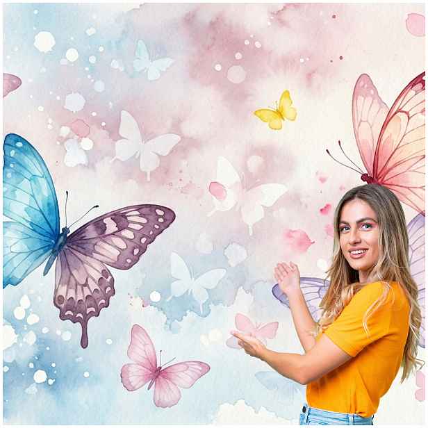 Fototapeta Pro Děti Motýli růžová 392x280 DD18F