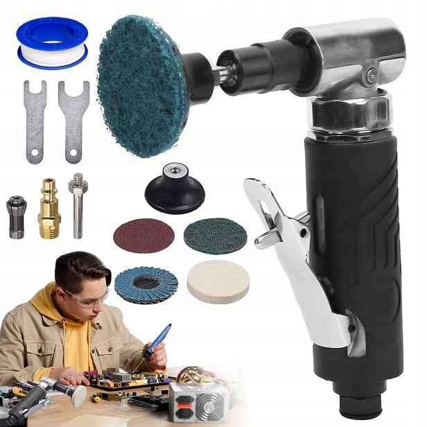 Pneumatická Lešticí Bruska S Přívodem Vzduchu 1/4" 90°