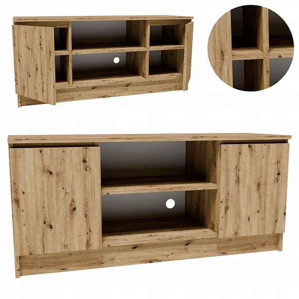 Rtv skříňka 2D1P140ART artisan 140 Cm malý stolek pod televizor komoda regál