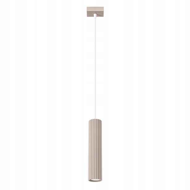 Sollux Závěsná lampa moderní vroubkovaná tuba taupe 1xGU10 10W Karbon
