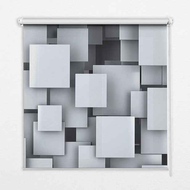 TULUP VNITŘNÍ roleta - okenní roleta - roleta - 60x140 cm - Šedé 3D čtverce