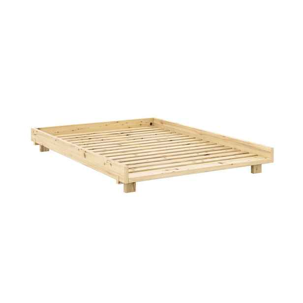 Dvoulůžková postel z borovicového dřeva s roštem v přírodní barvě 160x200 cm Social Bed – Karup Design