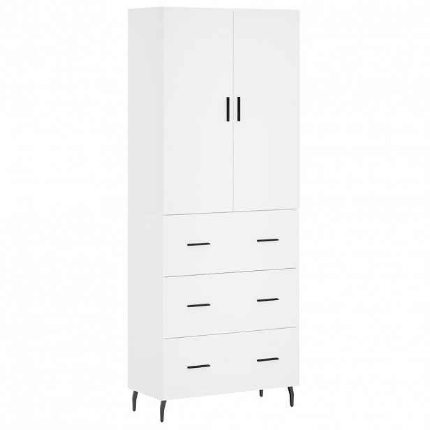 vidaXL Skříň highboard bílá 69,5 x 34 x 180 cm kompozitní dřevo