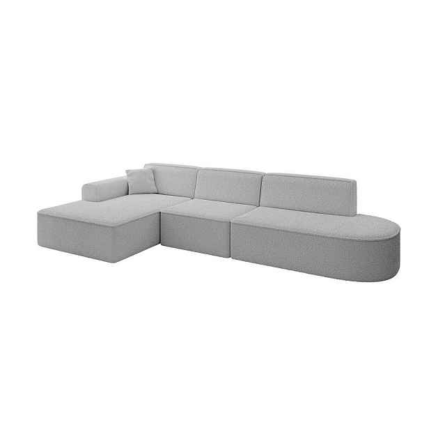 ALTDECOR ROHOVÁ SEDAČKA s otomanem, levá IREA-L2-v3 327x165x77 Světle šedá Buklé