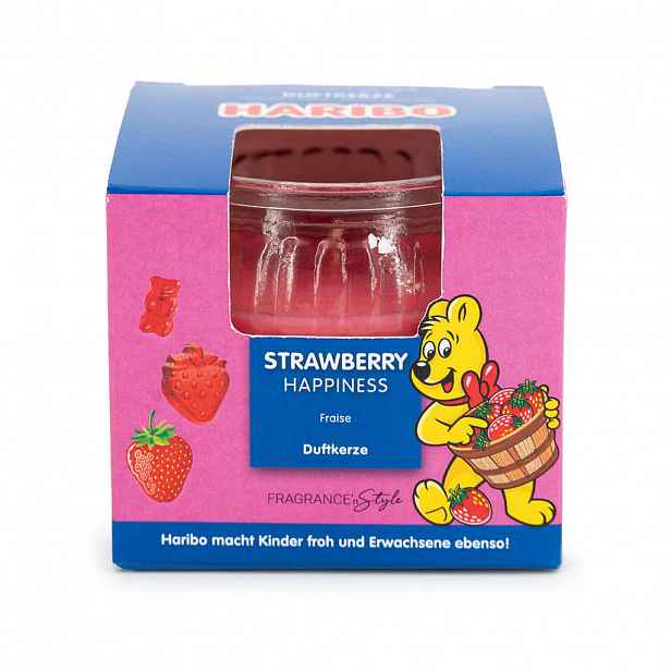 VONNÁ SVÍČKA Transparentní Strawberry Happiness v dárkové krabičce 85 g