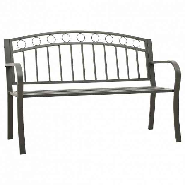 vidaXL Zahradní lavice šedá 120 cm ocel