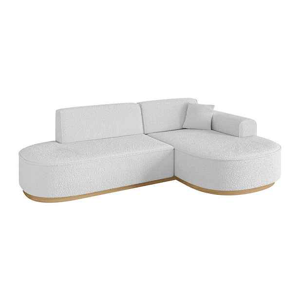 ALTDECOR ROHOVÁ SEDAČKA s otomanem, pravá MARI-L1-v2 243x171x83 Bílá Buklé