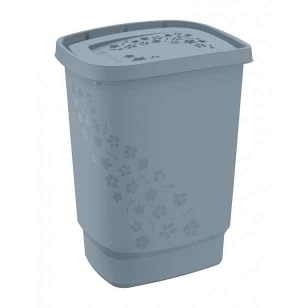 Koš na prádlo Flowers 55 l, šedý