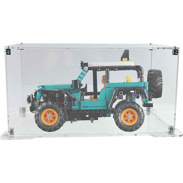 Vitrína s podstavcem pro sadu Lego 42227 Technic Suv Jeep Wrangler Rubicon