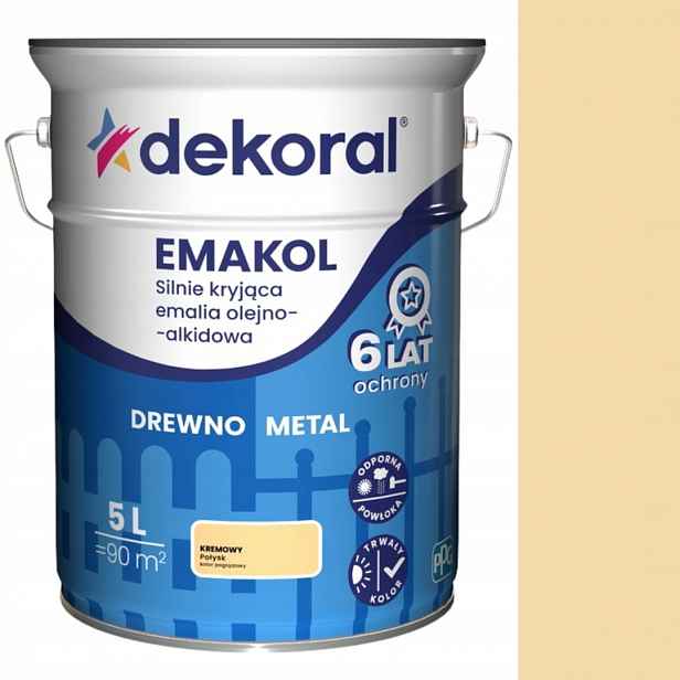 Dekoral Smalt Emakol Strong 5 L Krémový Lesk
