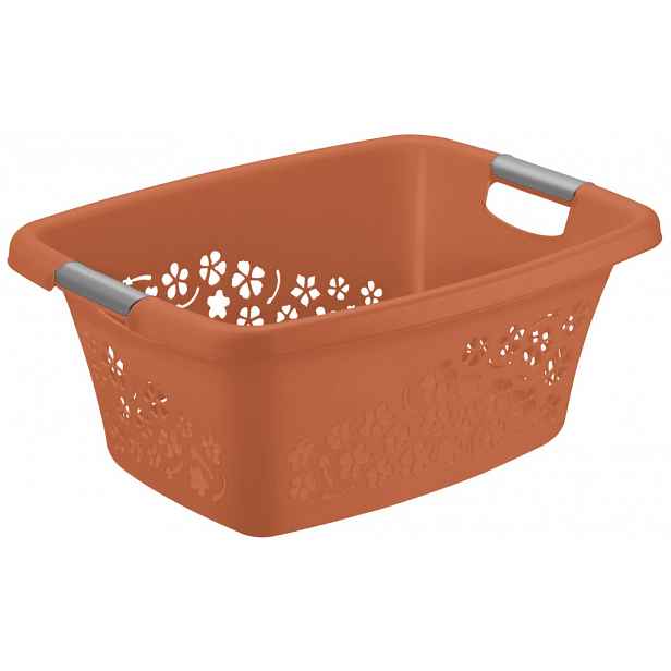 Koš na prádlo Flowers 25 l, terakota