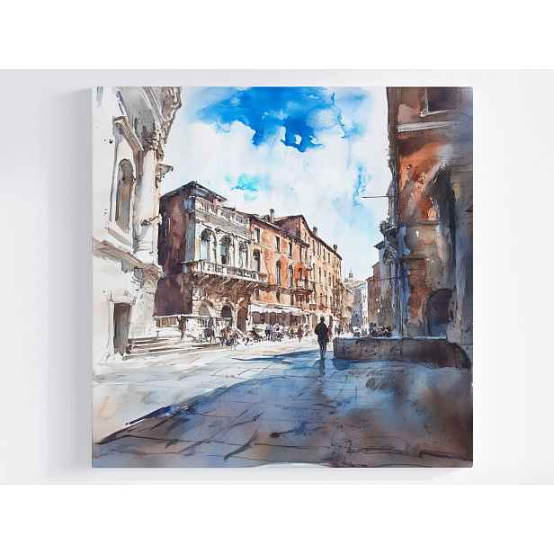 Obraz Na Plátně Canvas Město Pohled Ulice Řím Itálie Kamínky 50x50