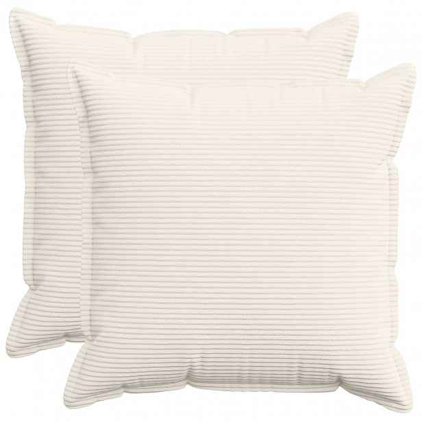 vidaXL Povlak na polštář 2 ks HOUTEN Krémová 55 x 55 cm manšestr