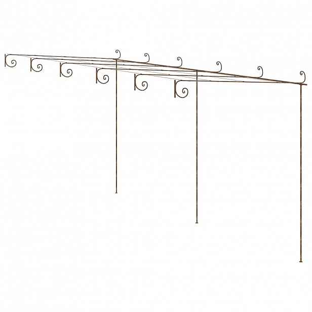 vidaXL Zahradní pergola hnědá s patinou 6 x 3 x 2,5 m železná