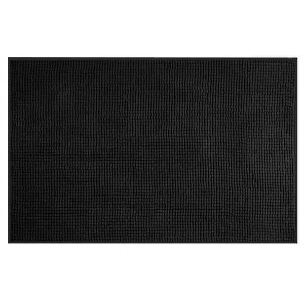 AQUALINE - CHENILL koupelnová předložka 50x80cm, 100% polyester, černá CH2014