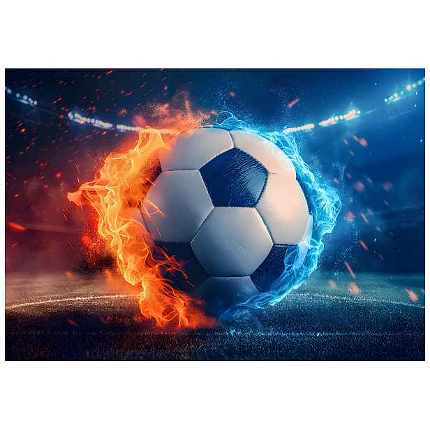 Vliesová fototapeta Fotbal, oheň a led, stadion, pozadí 150x105 lepidlo