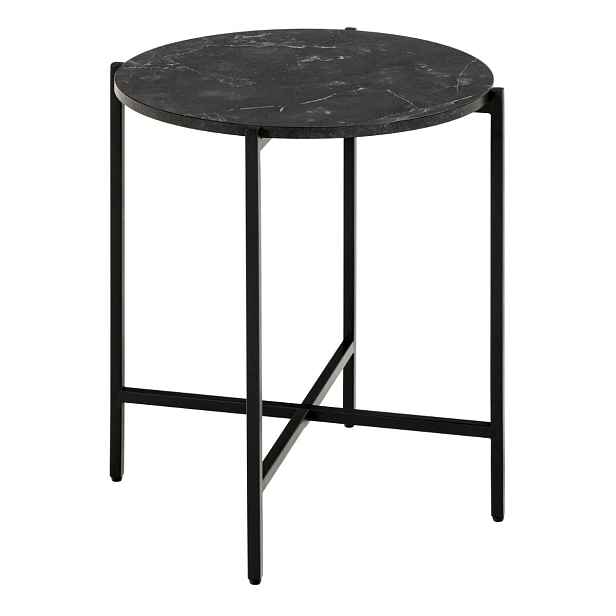 Actona Odkládací stolek Lamoine 40 cm černý/černý mramor