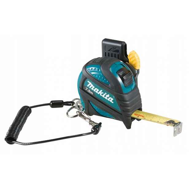 Svinovací metr Dlouhý 7,5 m x 25 mm Makita s bezpečnostním lankem Pevný