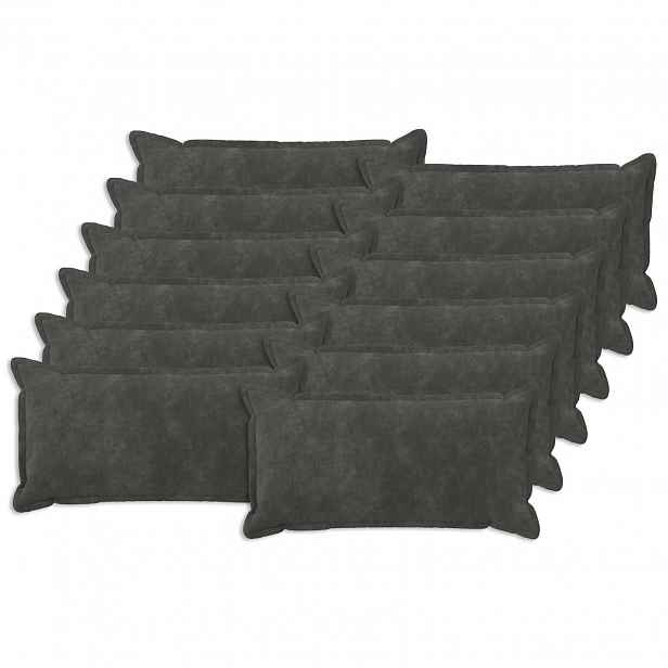 vidaXL Povlak na polštář 12 pcs HOUTEN Antracitová 40 x 80 cm