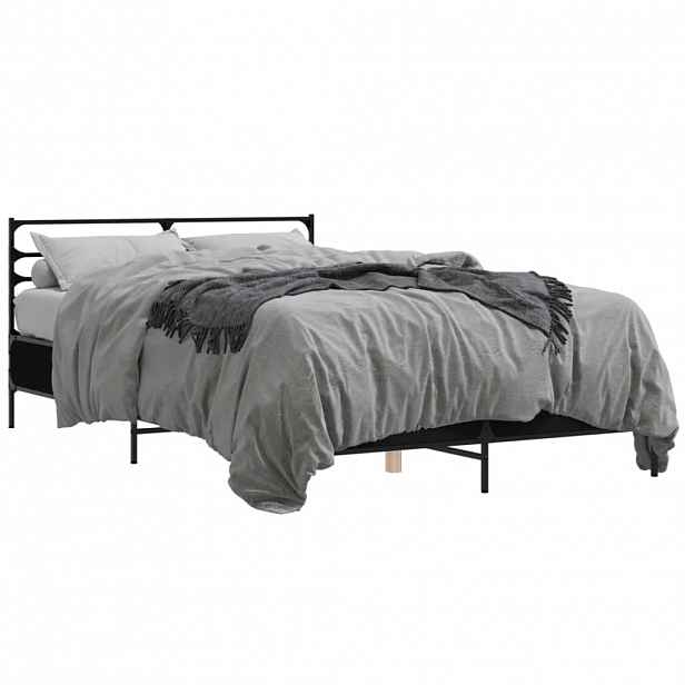 vidaXL Rám postele černý 120 x 190 cm kompozitní dřevo a kov